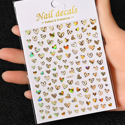 3D Gold Sun Moon Star Nail Art Stickers Celestial Self Adhesive Decals