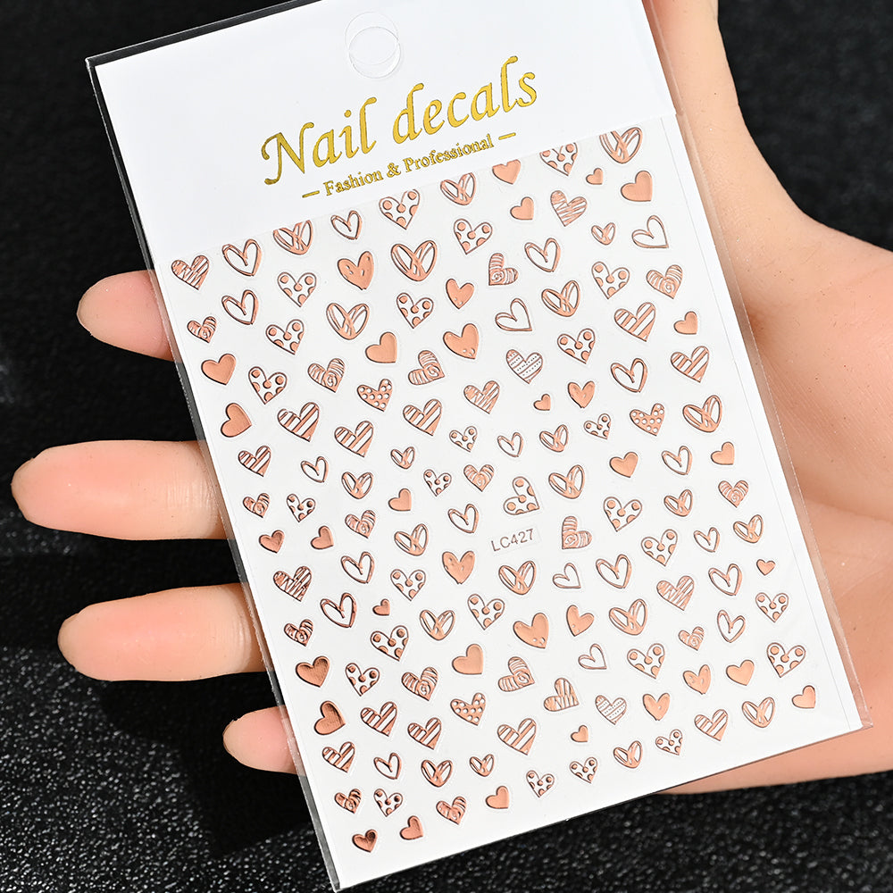 3D Gold Sun Moon Star Nail Art Stickers Celestial Self Adhesive Decals