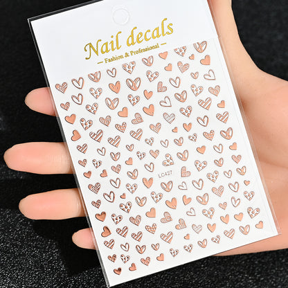 3D Gold Sun Moon Star Nail Art Stickers Celestial Self Adhesive Decals
