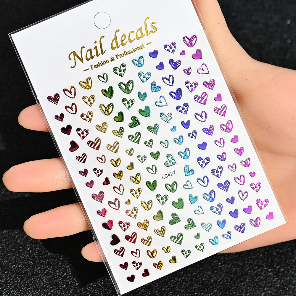 3D Gold Sun Moon Star Nail Art Stickers Celestial Self Adhesive Decals