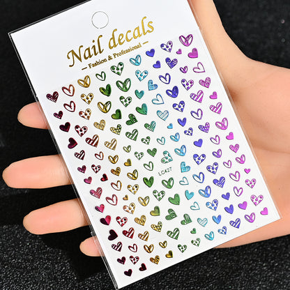 3D Gold Sun Moon Star Nail Art Stickers Celestial Self Adhesive Decals