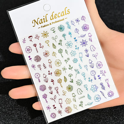 3D Gold Sun Moon Star Nail Art Stickers Celestial Self Adhesive Decals