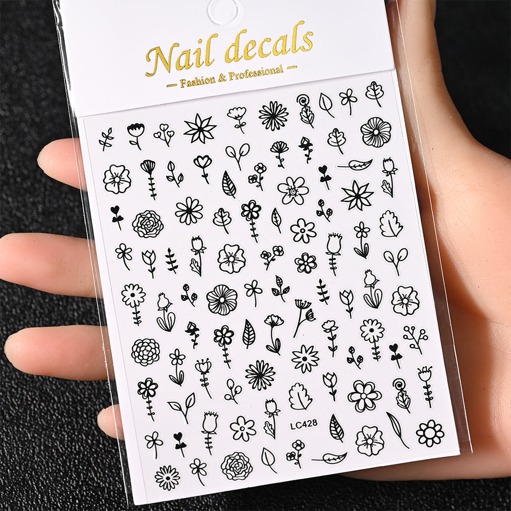 3D Gold Sun Moon Star Nail Art Stickers Celestial Self Adhesive Decals