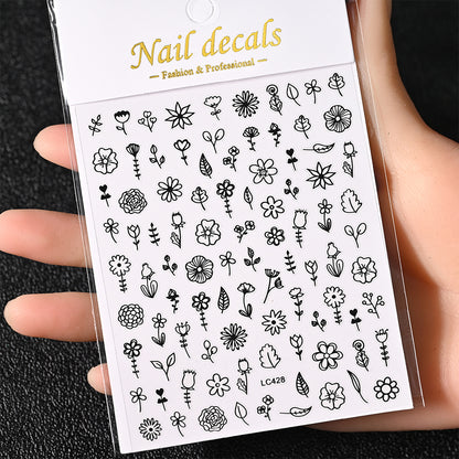 3D Gold Sun Moon Star Nail Art Stickers Celestial Self Adhesive Decals