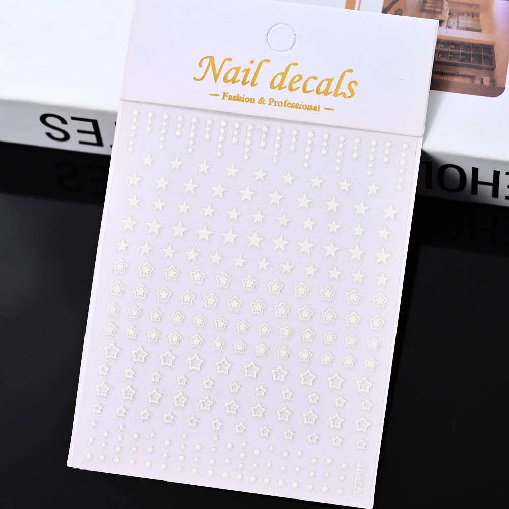 3D Gold Sun Moon Star Nail Art Stickers Celestial Self Adhesive Decals