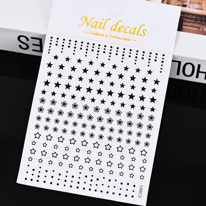 3D Gold Sun Moon Star Nail Art Stickers Celestial Self Adhesive Decals