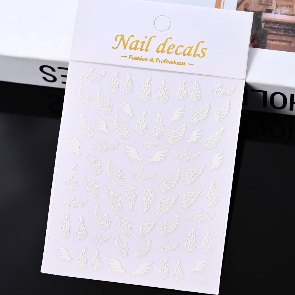 3D Gold Sun Moon Star Nail Art Stickers Celestial Self Adhesive Decals