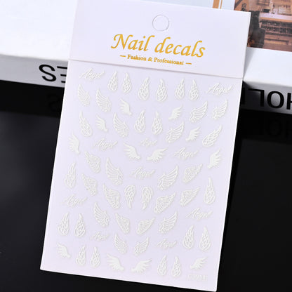 3D Gold Sun Moon Star Nail Art Stickers Celestial Self Adhesive Decals