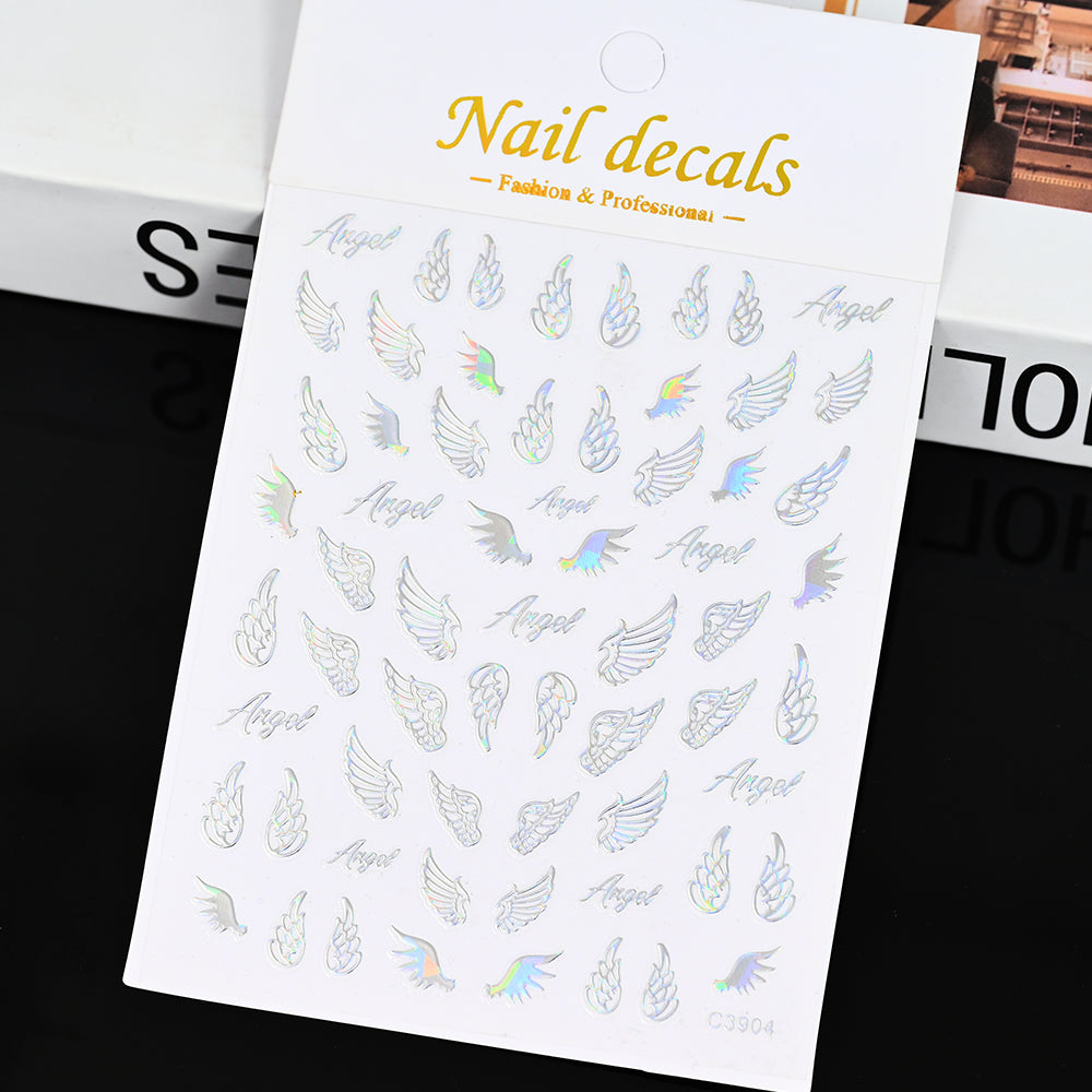3D Gold Sun Moon Star Nail Art Stickers Celestial Self Adhesive Decals