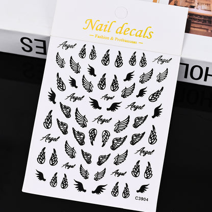 3D Gold Sun Moon Star Nail Art Stickers Celestial Self Adhesive Decals