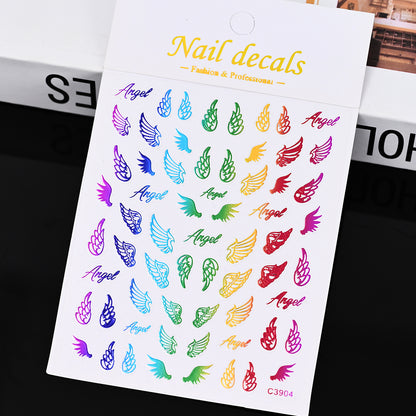 3D Gold Sun Moon Star Nail Art Stickers Celestial Self Adhesive Decals