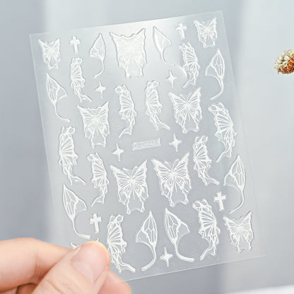 3D Gold Sun Moon Star Nail Art Stickers Celestial Self Adhesive Decals