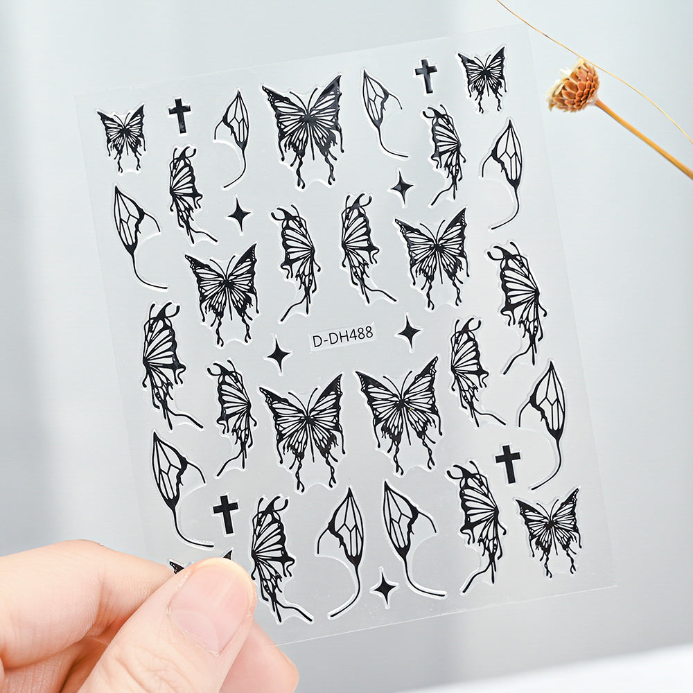 3D Gold Sun Moon Star Nail Art Stickers Celestial Self Adhesive Decals