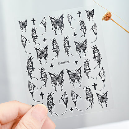 3D Gold Sun Moon Star Nail Art Stickers Celestial Self Adhesive Decals
