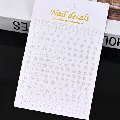 3D Gold Sun Moon Star Nail Art Stickers Celestial Self Adhesive Decals