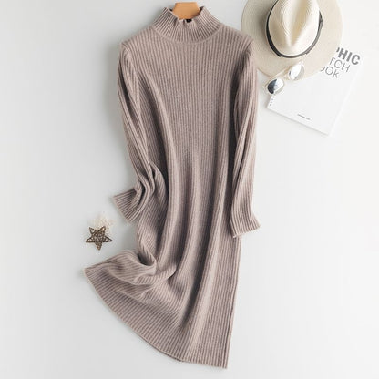 Winter Loose Woman Robe Long Vintage Dresses, Casual Aesthetic Maxi Sweater Dress for Women, Knitted Bodycon Korean