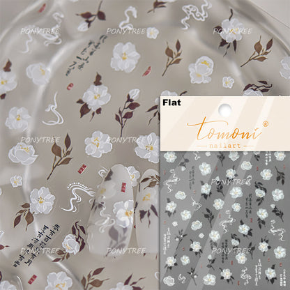 Colourful Frangipani, Bright Lily Flowers Nail Art Stickers, Gradual Petal Vivid Dew Delicate Romantic Manicure Decals
