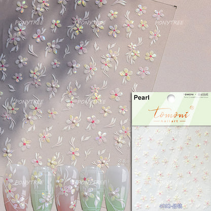 Colourful Frangipani, Bright Lily Flowers Nail Art Stickers, Gradual Petal Vivid Dew Delicate Romantic Manicure Decals