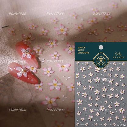 Colourful Frangipani, Bright Lily Flowers Nail Art Stickers, Gradual Petal Vivid Dew Delicate Romantic Manicure Decals