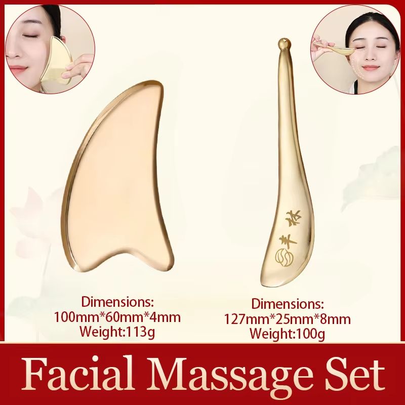 Guasha Facial Massager Tool – Kansa Wand for Natural Skin Rejuvenation & Relaxation