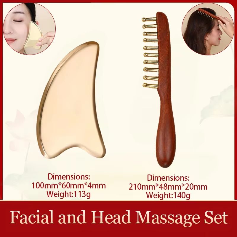 Guasha Facial Massager Tool – Kansa Wand for Natural Skin Rejuvenation & Relaxation