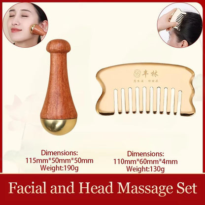 Guasha Facial Massager Tool – Kansa Wand for Natural Skin Rejuvenation & Relaxation