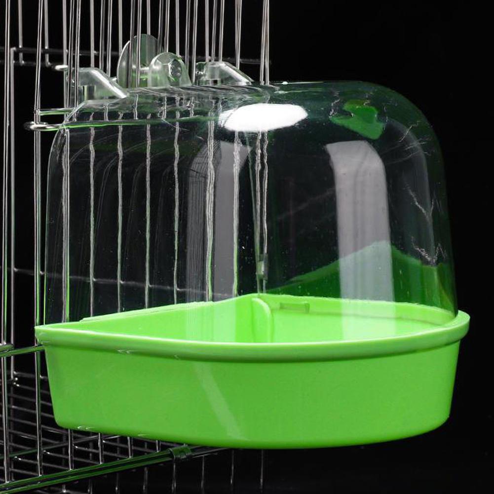 Transparent Bird Bath Box for Cage, Hanging Parrot Bathtub for Budgies, Canaries, Cockatiels, and Lovebirds, Easy Clean