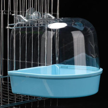 Transparent Bird Bath Box for Cage, Hanging Parrot Bathtub for Budgies, Canaries, Cockatiels, and Lovebirds, Easy Clean