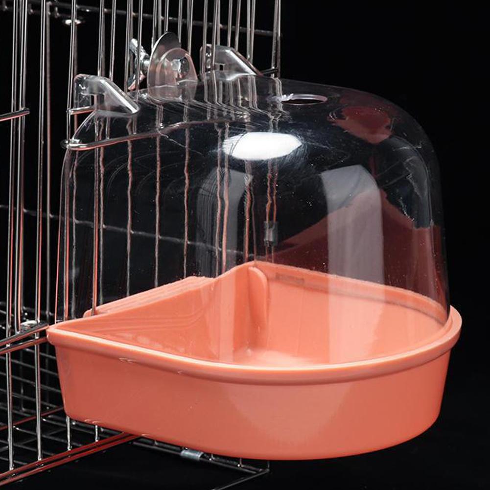 Transparent Bird Bath Box for Cage, Hanging Parrot Bathtub for Budgies, Canaries, Cockatiels, and Lovebirds, Easy Clean
