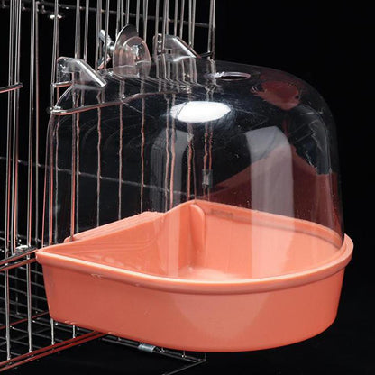 Transparent Bird Bath Box for Cage, Hanging Parrot Bathtub for Budgies, Canaries, Cockatiels, and Lovebirds, Easy Clean