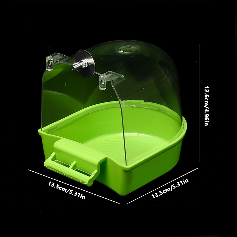 Transparent Bird Bath Box for Cage, Hanging Parrot Bathtub for Budgies, Canaries, Cockatiels, and Lovebirds, Easy Clean