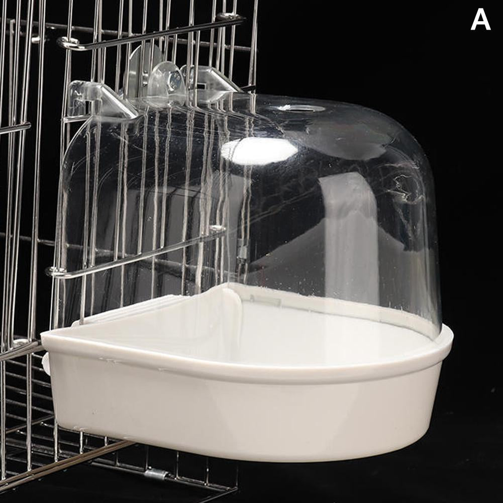 Transparent Bird Bath Box for Cage, Hanging Parrot Bathtub for Budgies, Canaries, Cockatiels, and Lovebirds, Easy Clean