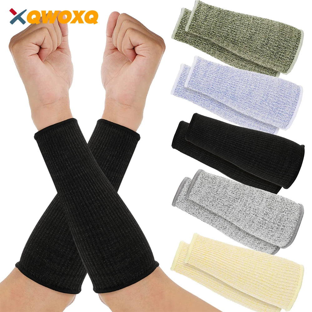 1 Pair Level 5 Cut Burn Resistant Sleeves, Thin Skin Bruising Working Arm Guards, Forearm Arm Protection