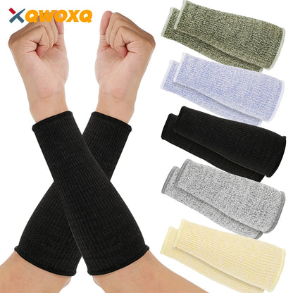 1 Pair Level 5 Cut Burn Resistant Sleeves, Thin Skin Bruising Working Arm Guards, Forearm Arm Protection