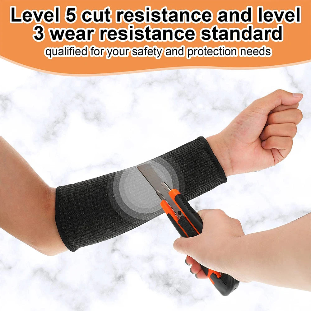 1 Pair Level 5 Cut Burn Resistant Sleeves, Thin Skin Bruising Working Arm Guards, Forearm Arm Protection