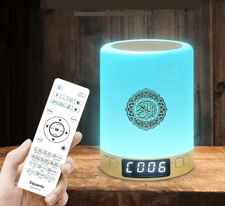Portable Quran Bluetooth Speaker & Azan Night Light Lamp for Muslim Homes