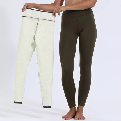 Women';s Winter High Waist Leggings – Plus Velvet Thick Stretch Pants for Warmth & Comfort