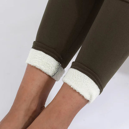 Women';s Winter High Waist Leggings – Plus Velvet Thick Stretch Pants for Warmth & Comfort