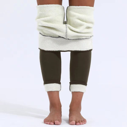 Women';s Winter High Waist Leggings – Plus Velvet Thick Stretch Pants for Warmth & Comfort