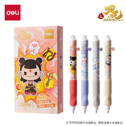 Deli Black Ink Crystal Blue Ink Hot Erasable Gel Pen, Cute Office Supplies & School Stationery Writing Gift Pens