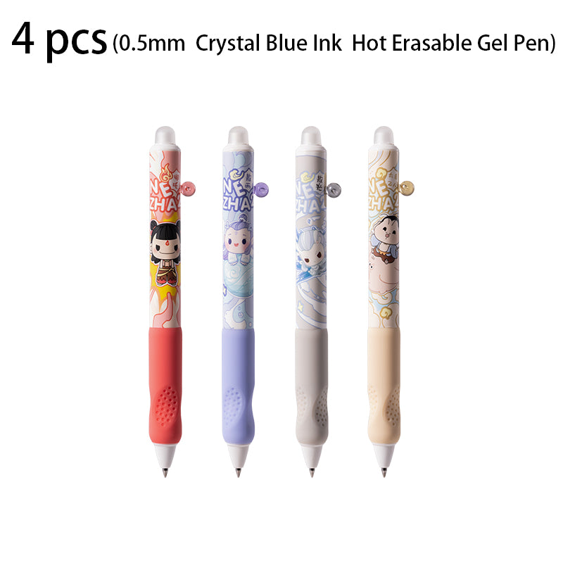 Deli Black Ink Crystal Blue Ink Hot Erasable Gel Pen, Cute Office Supplies & School Stationery Writing Gift Pens