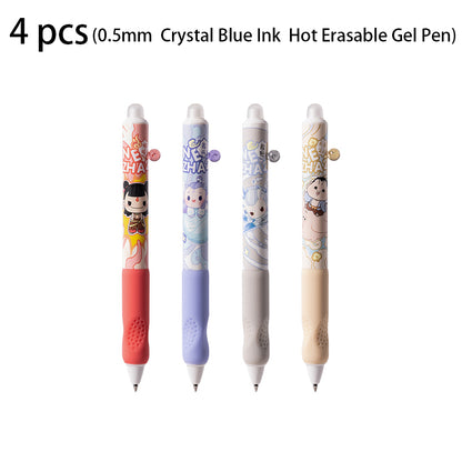 Deli Black Ink Crystal Blue Ink Hot Erasable Gel Pen, Cute Office Supplies & School Stationery Writing Gift Pens