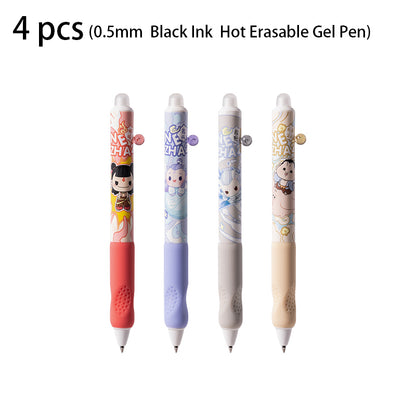 Deli Black Ink Crystal Blue Ink Hot Erasable Gel Pen, Cute Office Supplies & School Stationery Writing Gift Pens
