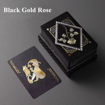 Luxury Waterproof Playing Cards – Sleek Black Poker Deck for Magic, Parties & Game Nights