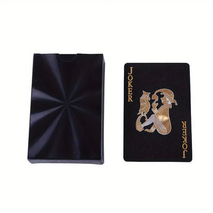 Luxury Waterproof Playing Cards – Sleek Black Poker Deck for Magic, Parties & Game Nights