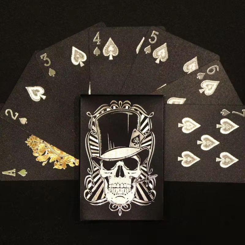 Luxury Waterproof Playing Cards – Sleek Black Poker Deck for Magic, Parties & Game Nights