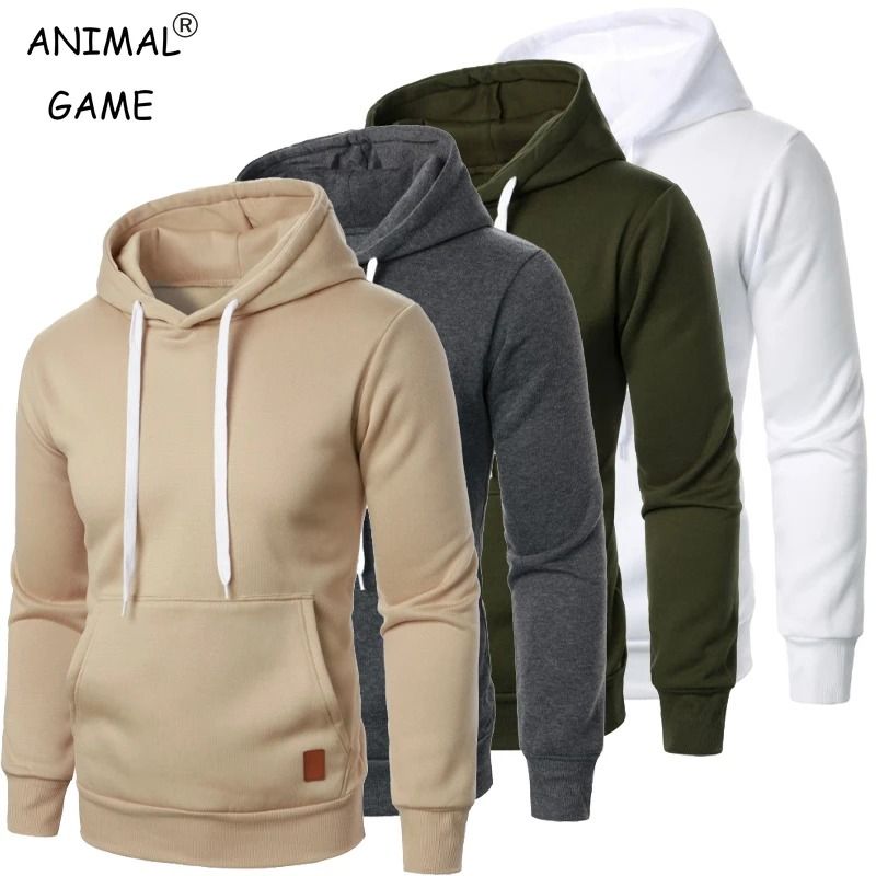 Mens Casual Hooded Drawstring Hoodie Lightweight Long Sleeve Pullover Sweatshirt