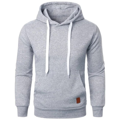 Mens Casual Hooded Drawstring Hoodie Lightweight Long Sleeve Pullover Sweatshirt
