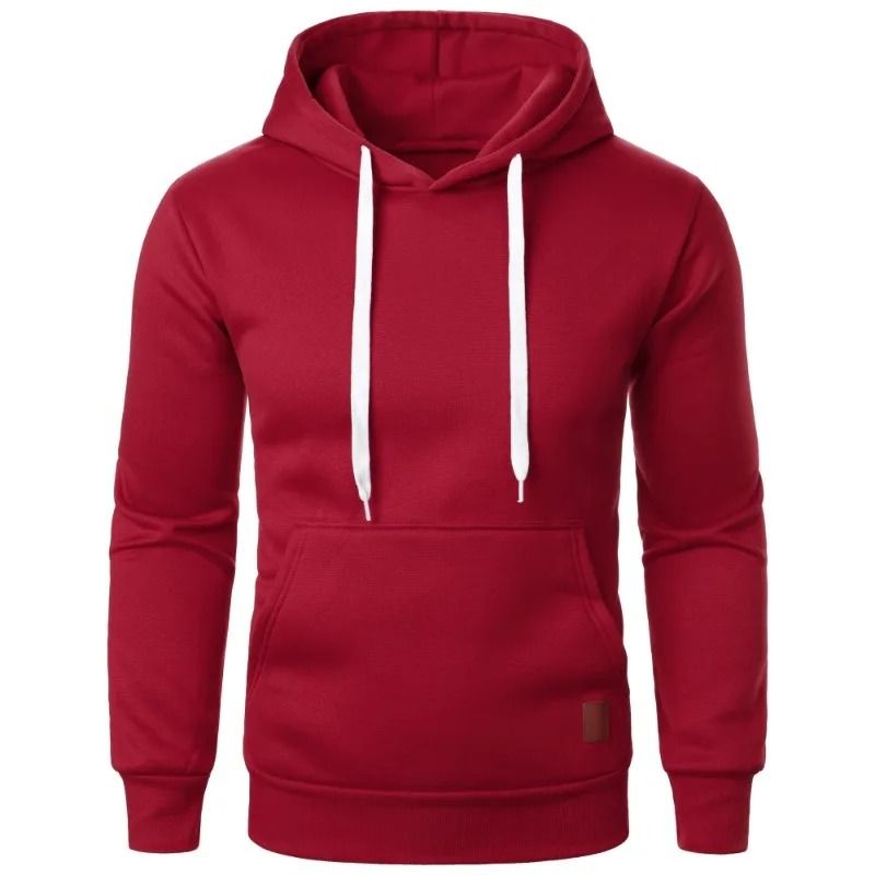 Mens Casual Hooded Drawstring Hoodie Lightweight Long Sleeve Pullover Sweatshirt