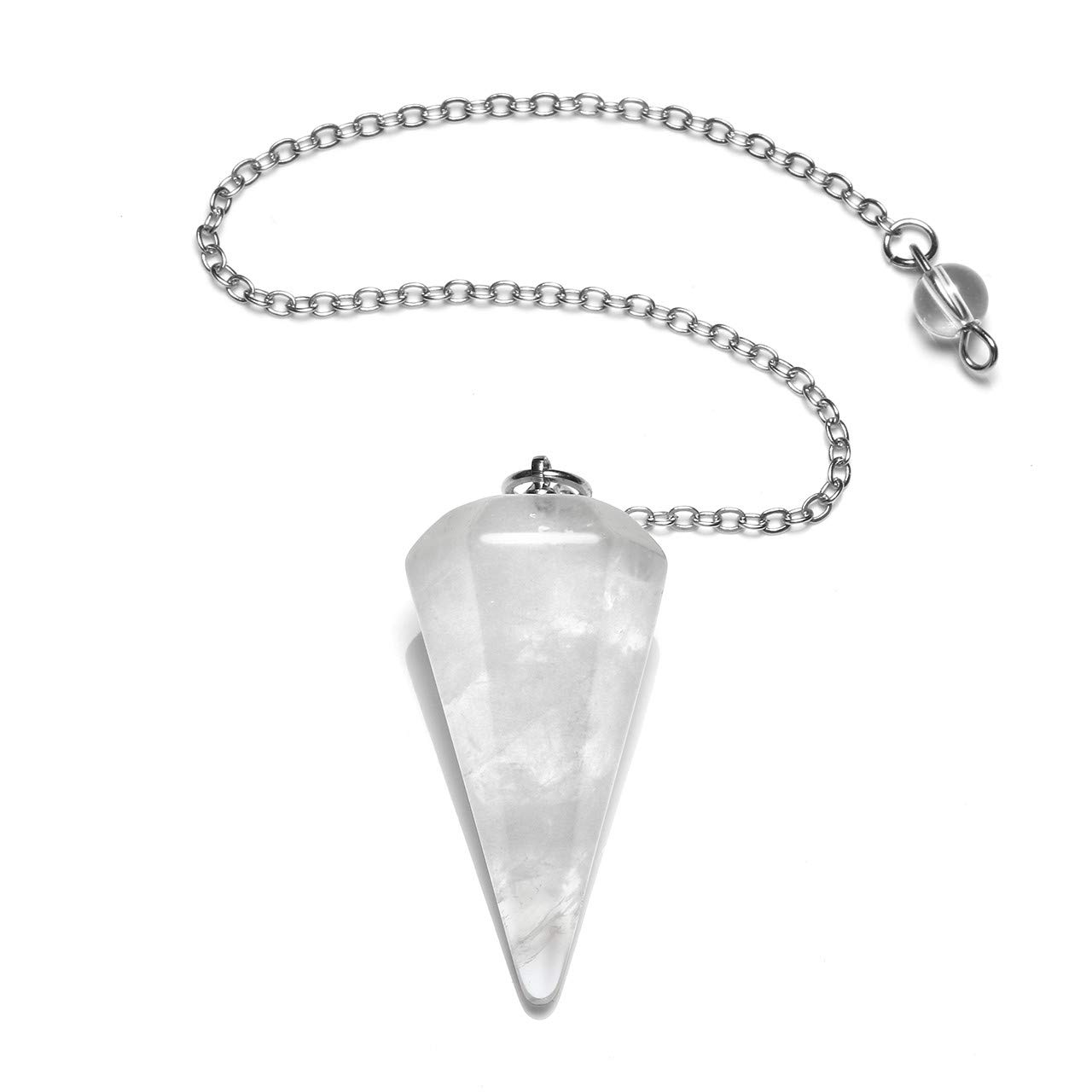Natural Amethyst Crystal Pendulum for Divination Reiki Healing, Faceted Point Gem Stone for Dowsing, Pendulums